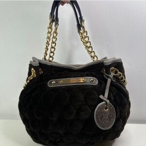 RARE Vintage Juicy Couture Y2K Black Quilted Velour “Daydreamer” Bag